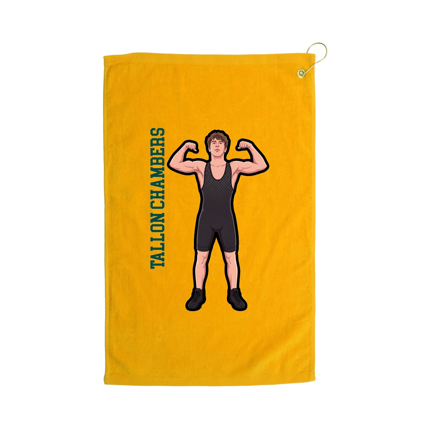 Golf Towel — Name Vertical in Gold
