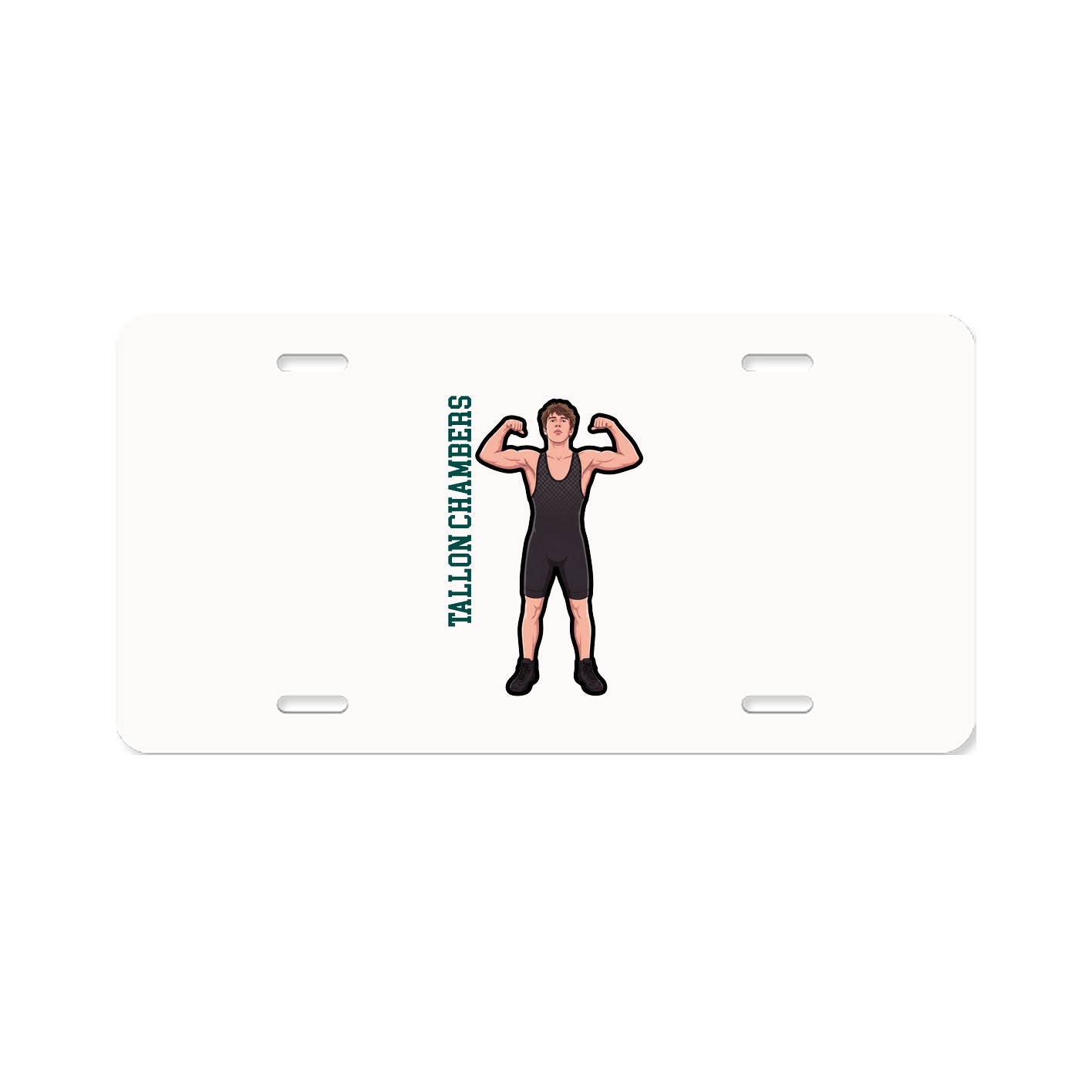License Plate — Name Vertical in Classic