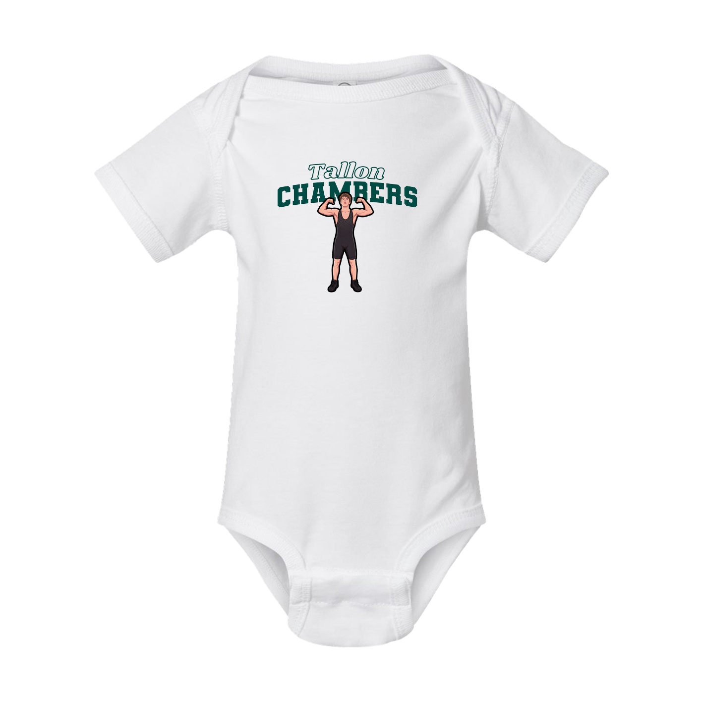 Baby Onesie — Name Arch in White