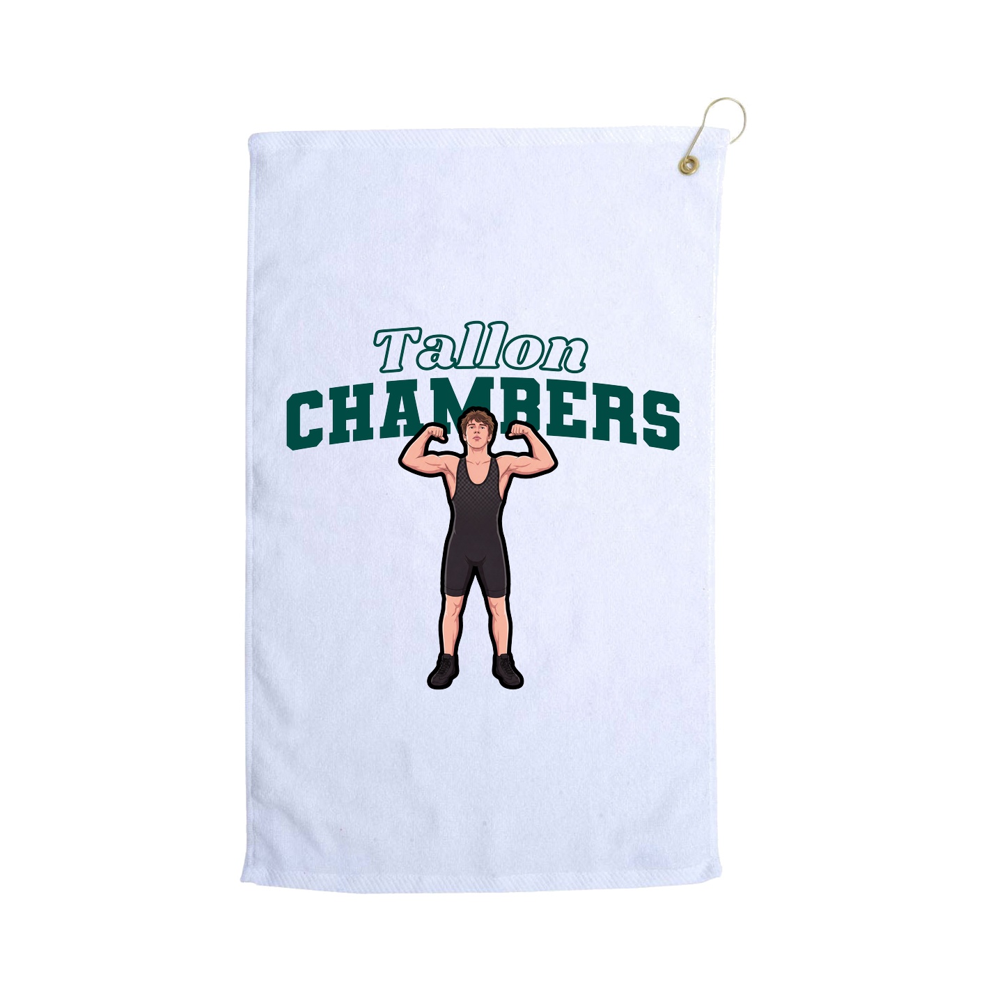 Golf Towel — Name Arch in White