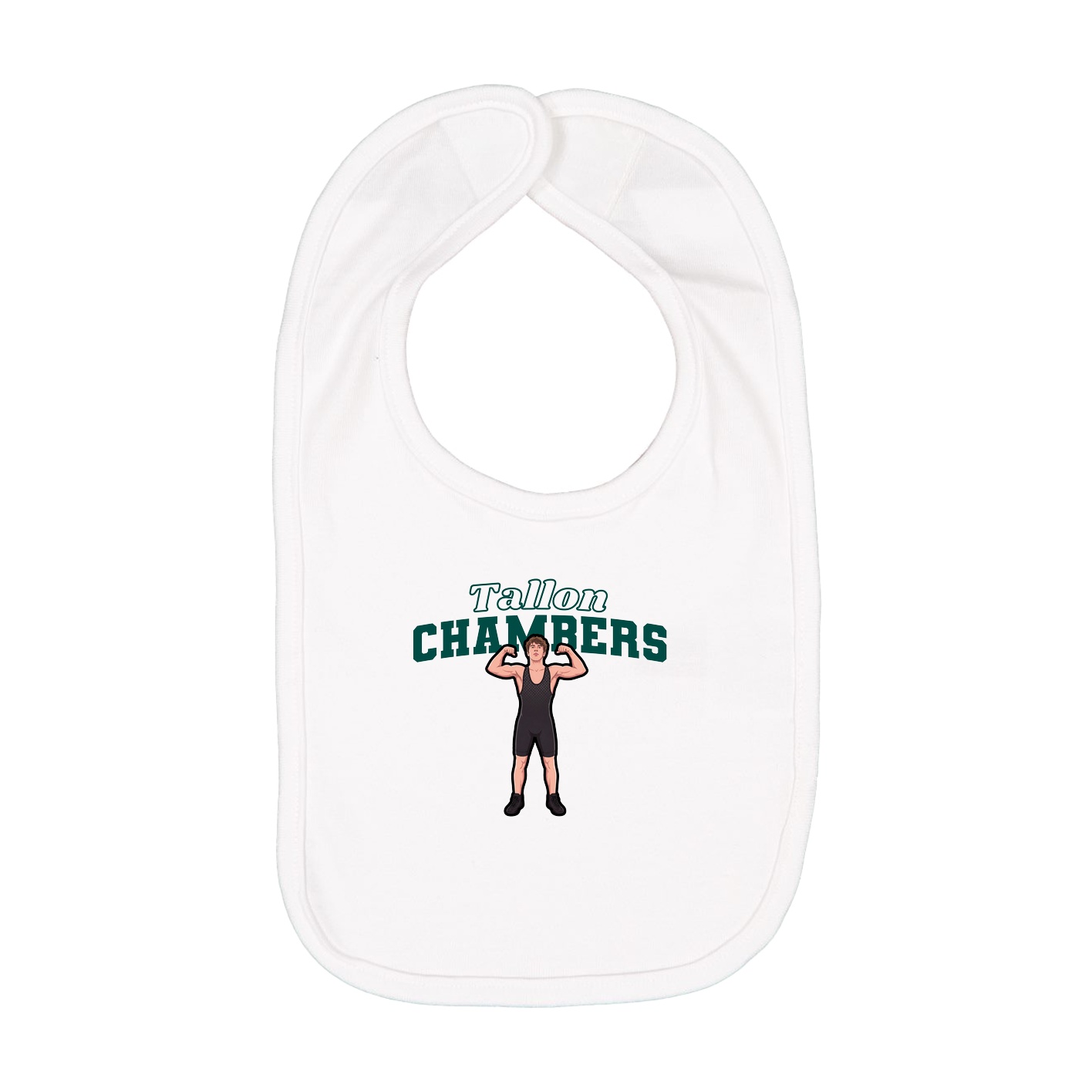 Infant Bib — Name Arch in White