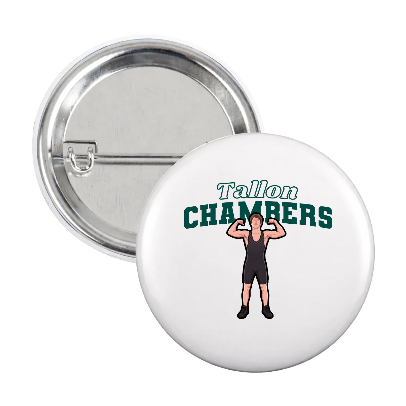 Game Day Button — Name Arch in White