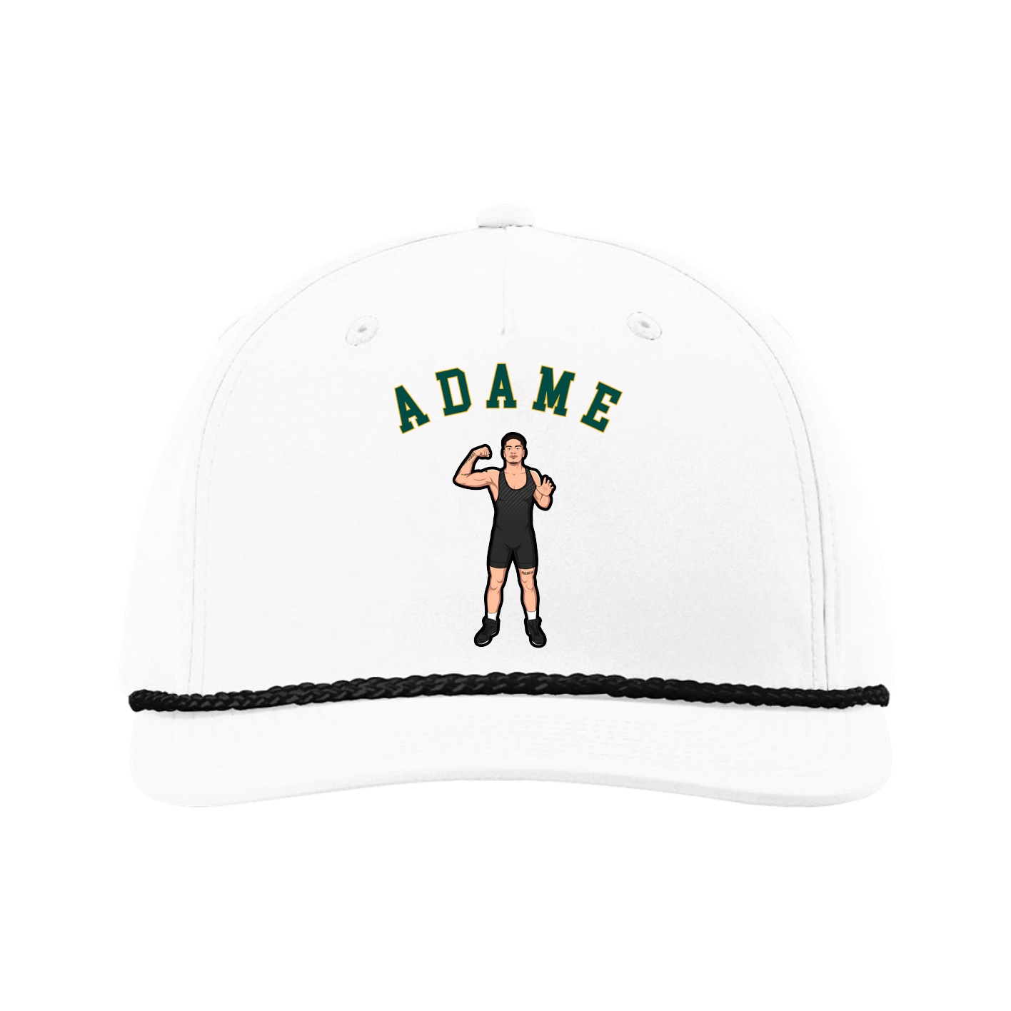 Five-Panel Classic Rope Cap — Shirsey Arch in White