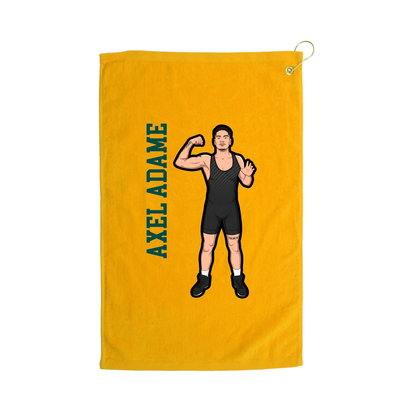 Golf Towel — Name Vertical in Gold