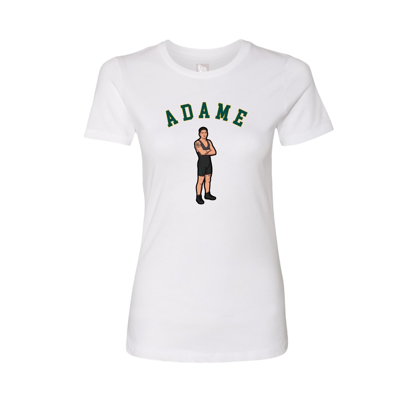 Fitted Women's Tee — Shirsey Arch in White