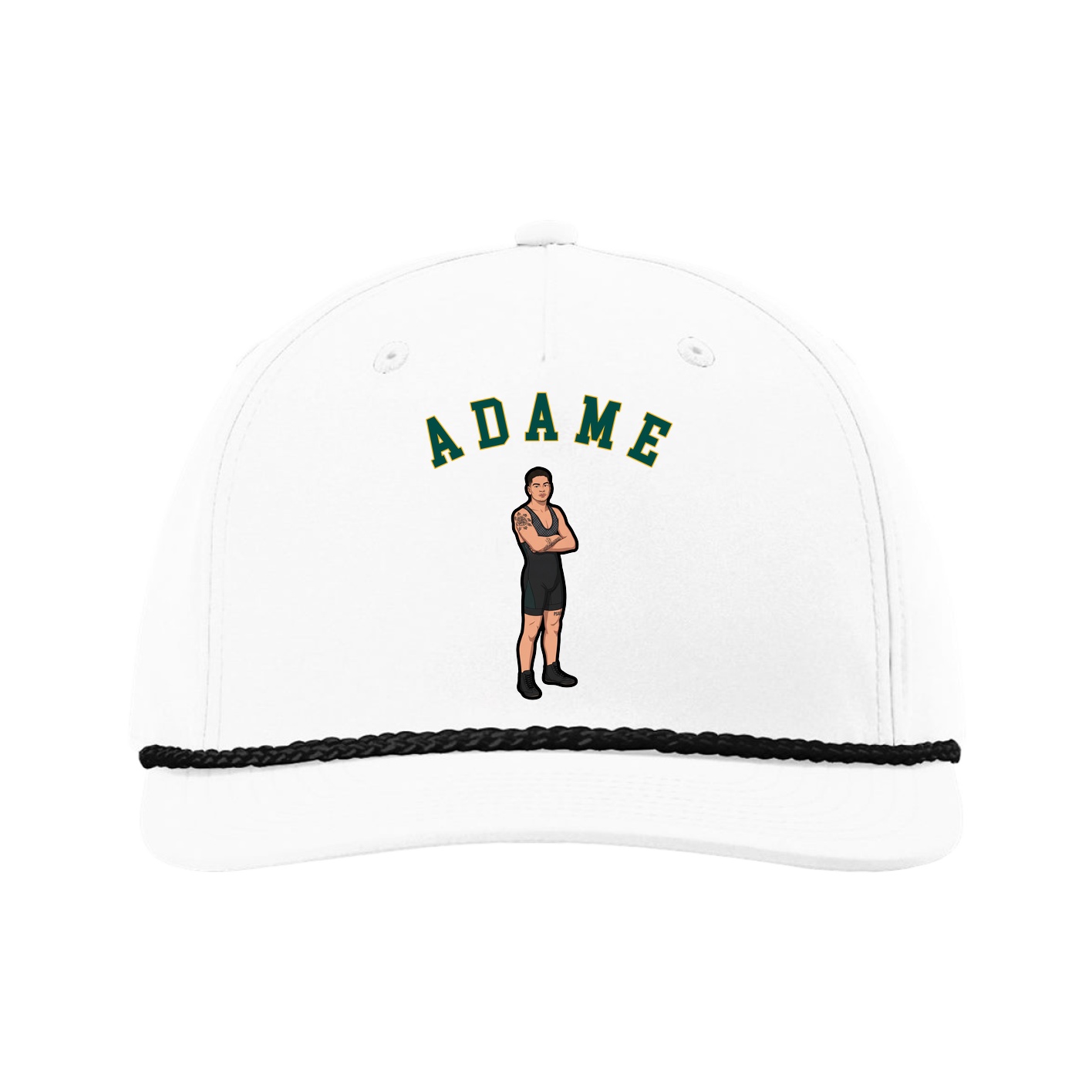 Five-Panel Classic Rope Cap — Shirsey Arch in White