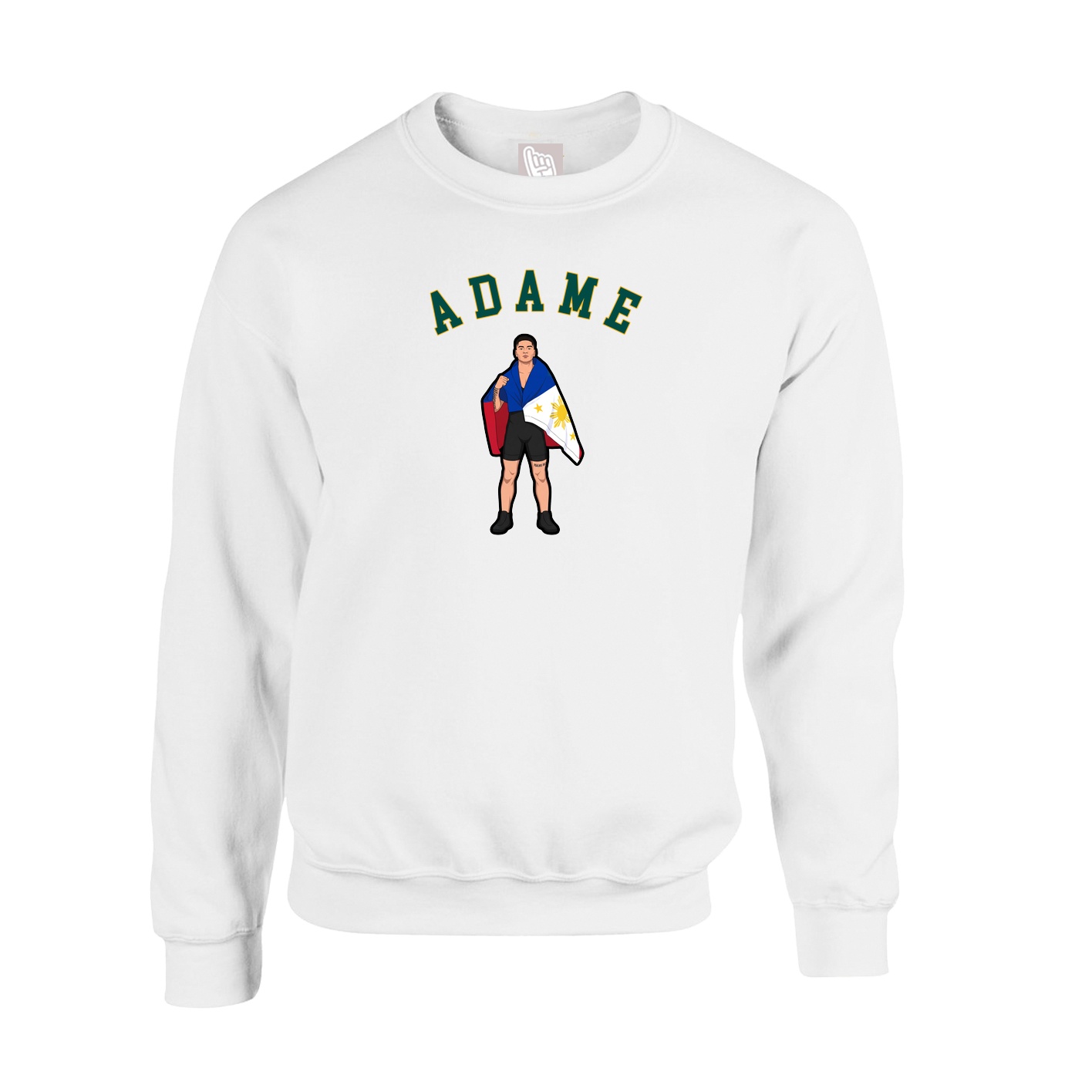 Fleece Crew — Shirsey Arch in White