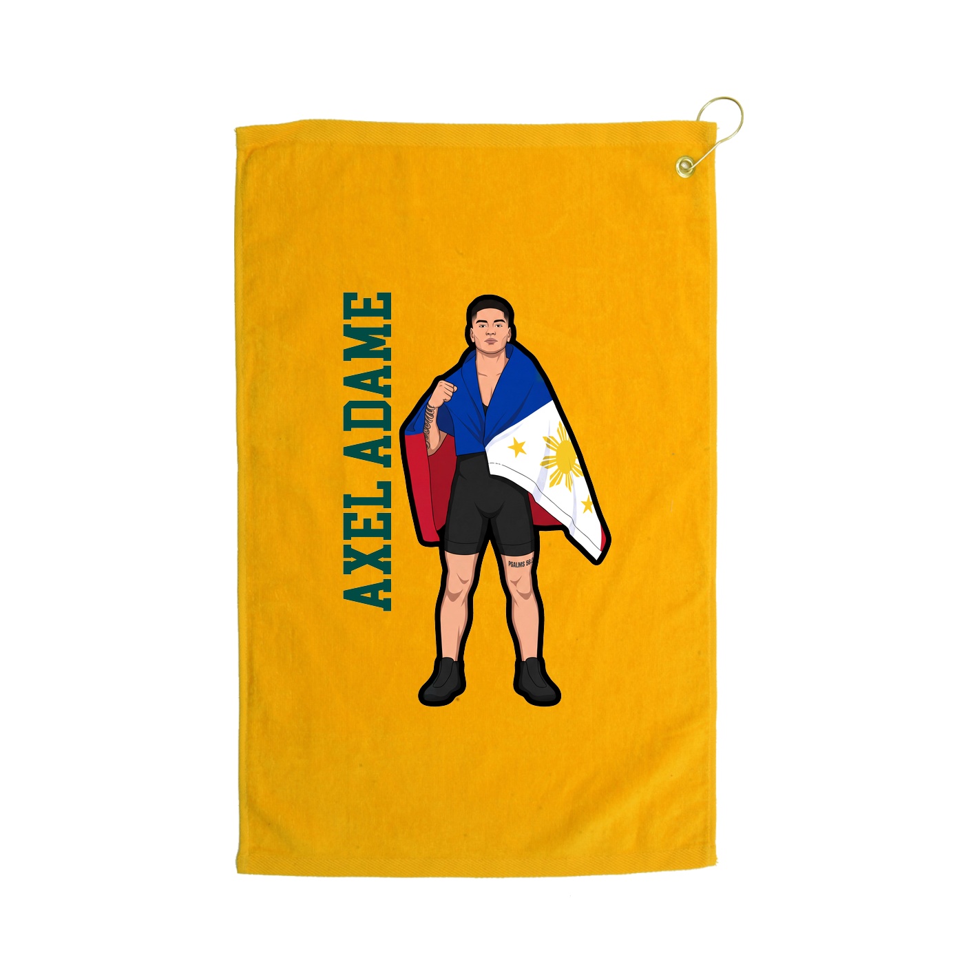 Golf Towel — Name Vertical in Gold