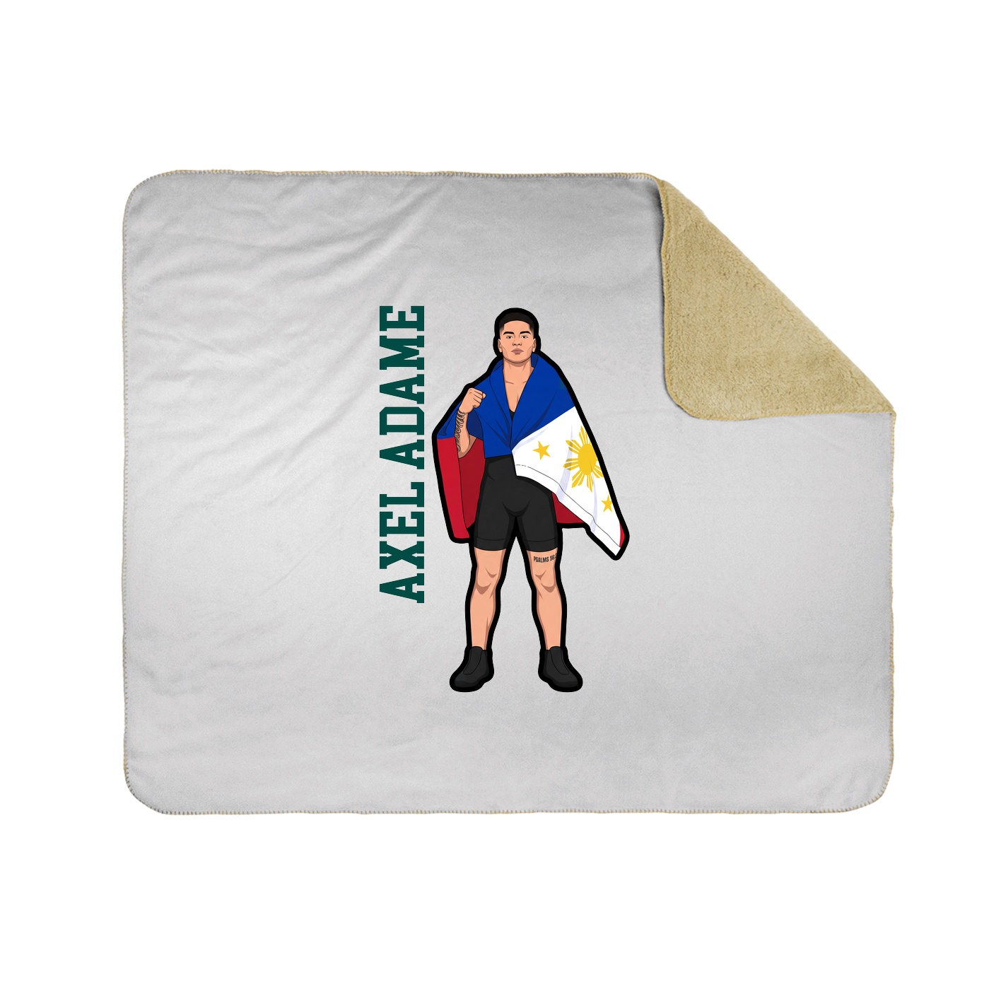 Throw Blanket — Name Vertical in White