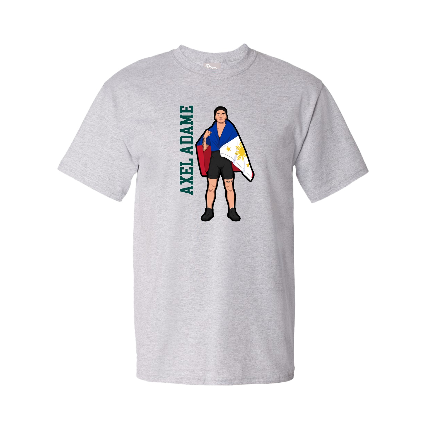 Tee — Name Vertical in Grey