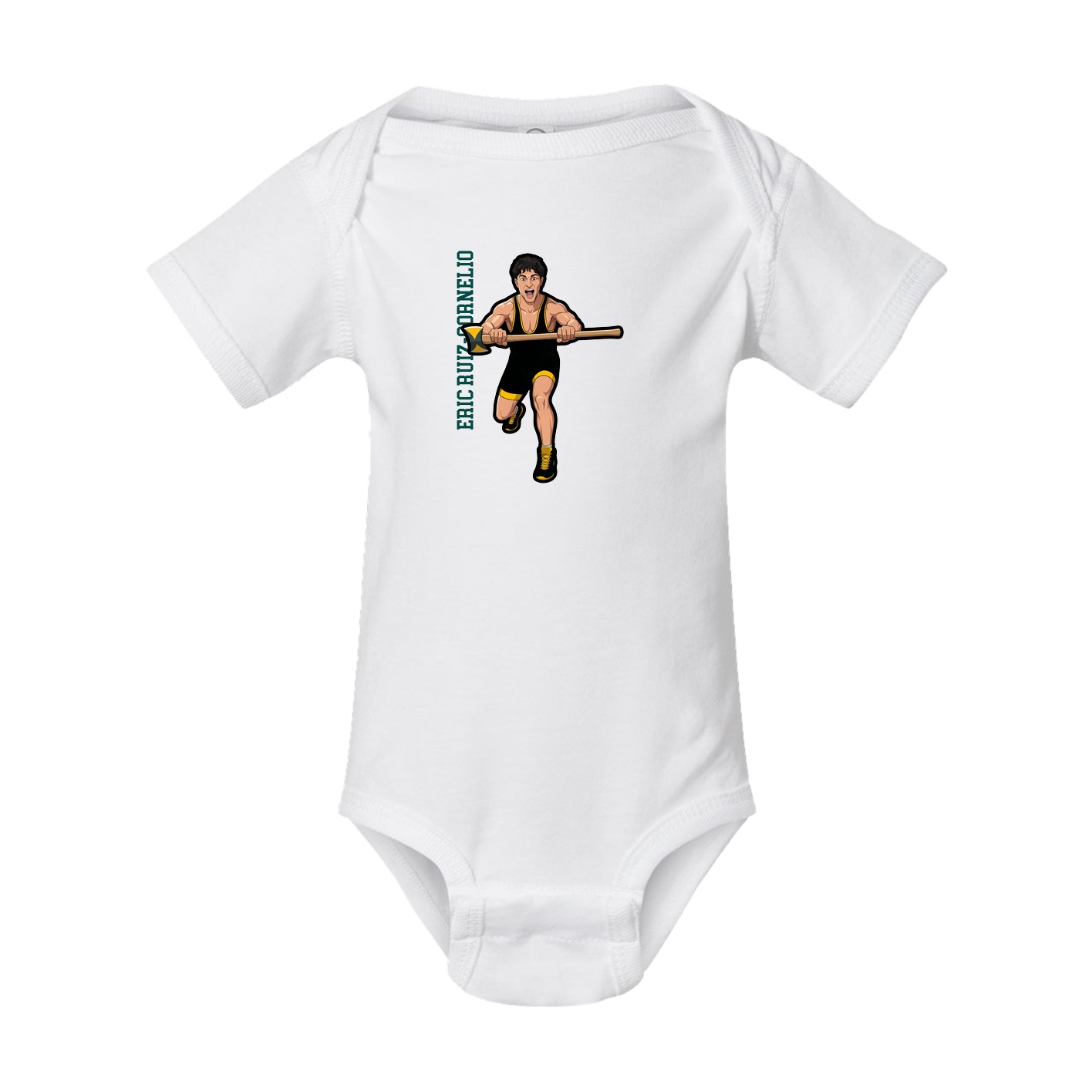 Baby Onesie — Name Vertical in White