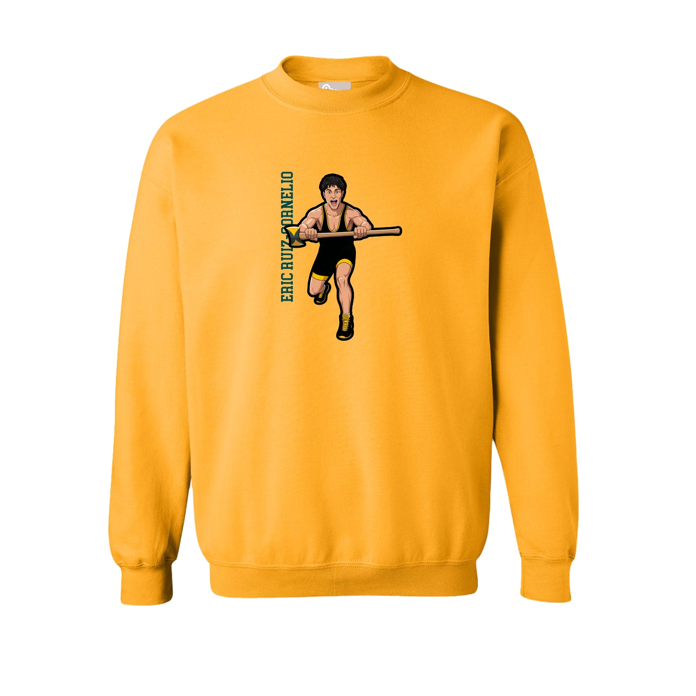 Fleece Crew — Name Vertical in Gold