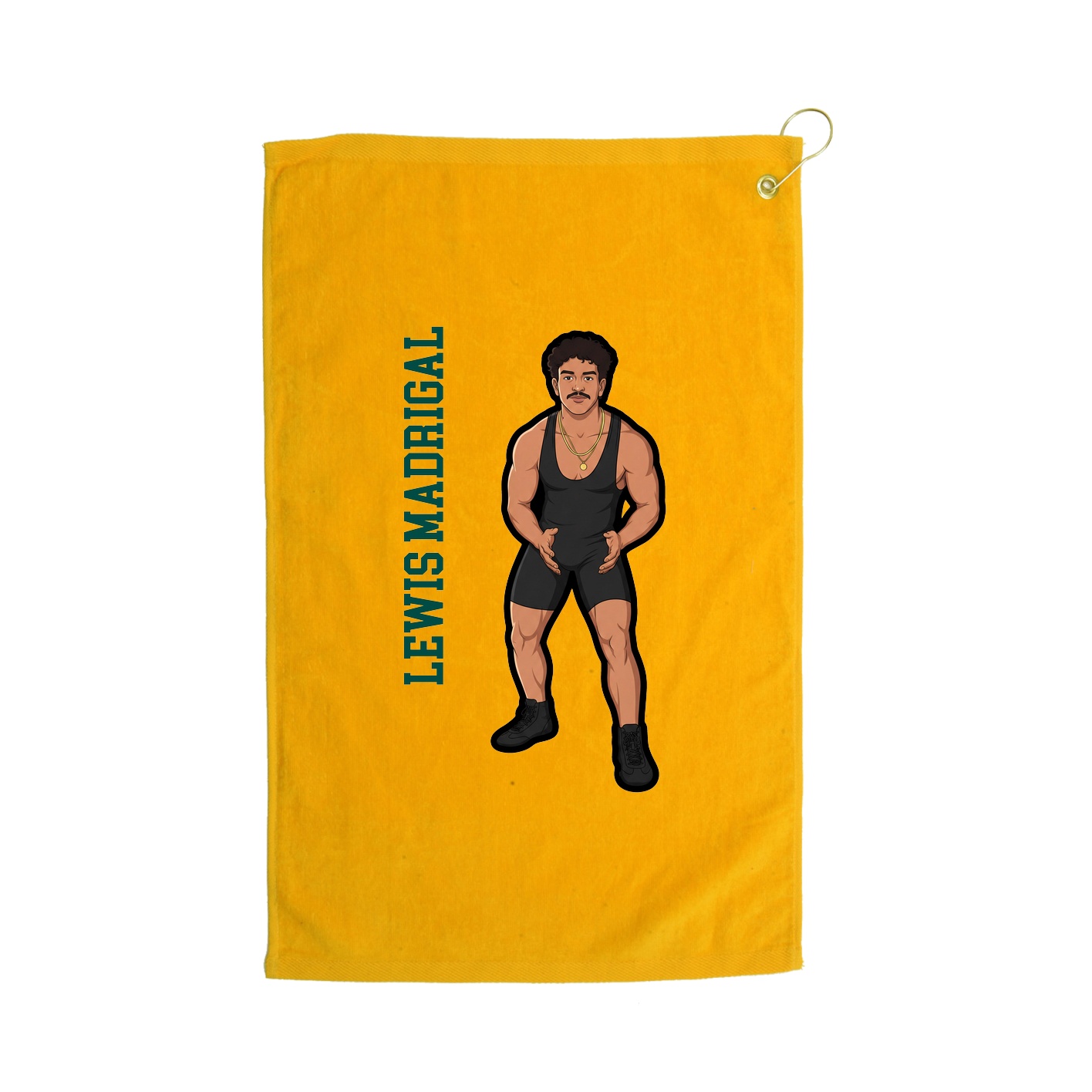 Golf Towel — Name Vertical in Gold