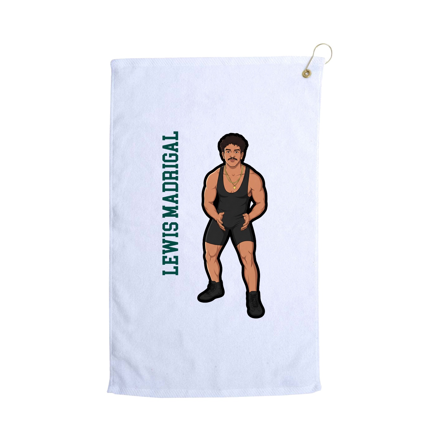 Golf Towel — Name Vertical in White