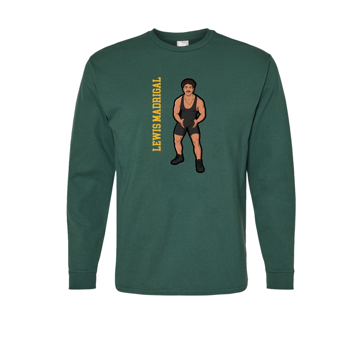 Long Sleeve Tee — Name Vertical in Green