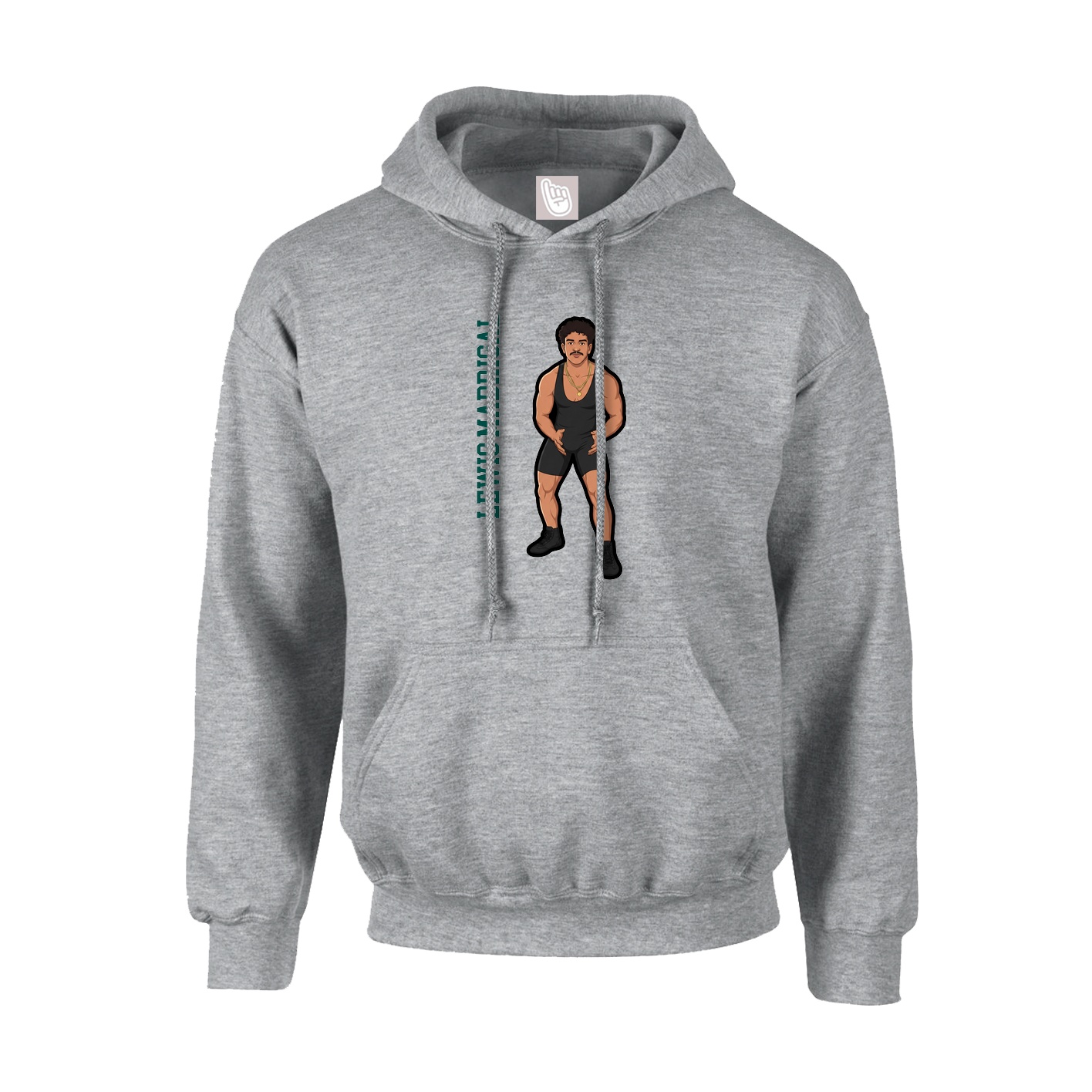 Hoodie — Name Vertical in Grey