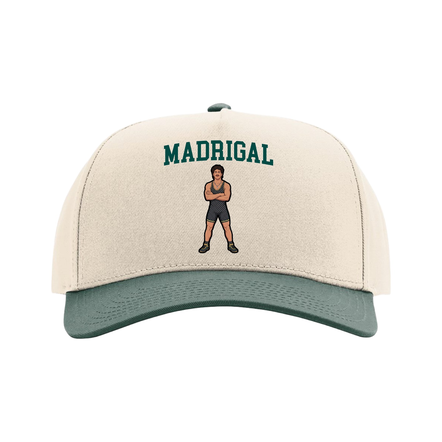Full Fabric Five-Panel Champ Cap — Shirsey in Cream/Green