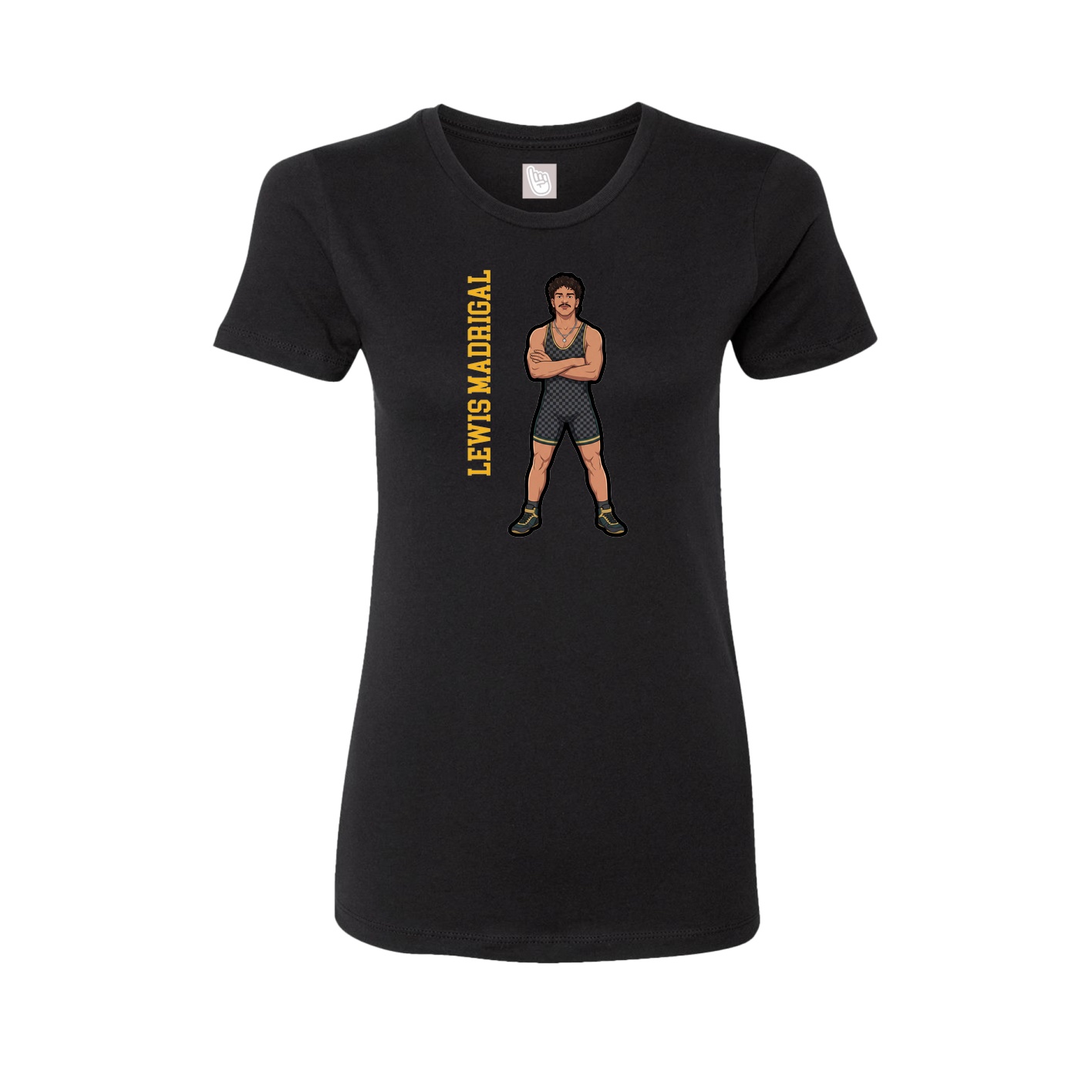 Womens Tee — Name Vertical in Black