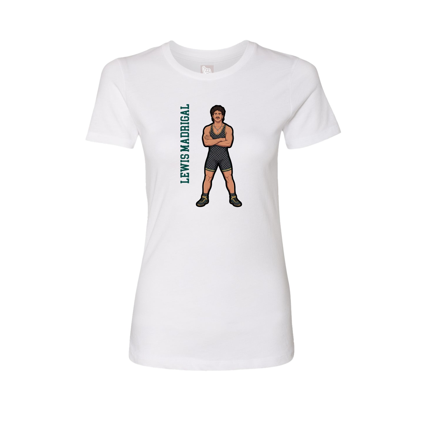 Womens Tee — Name Vertical in White
