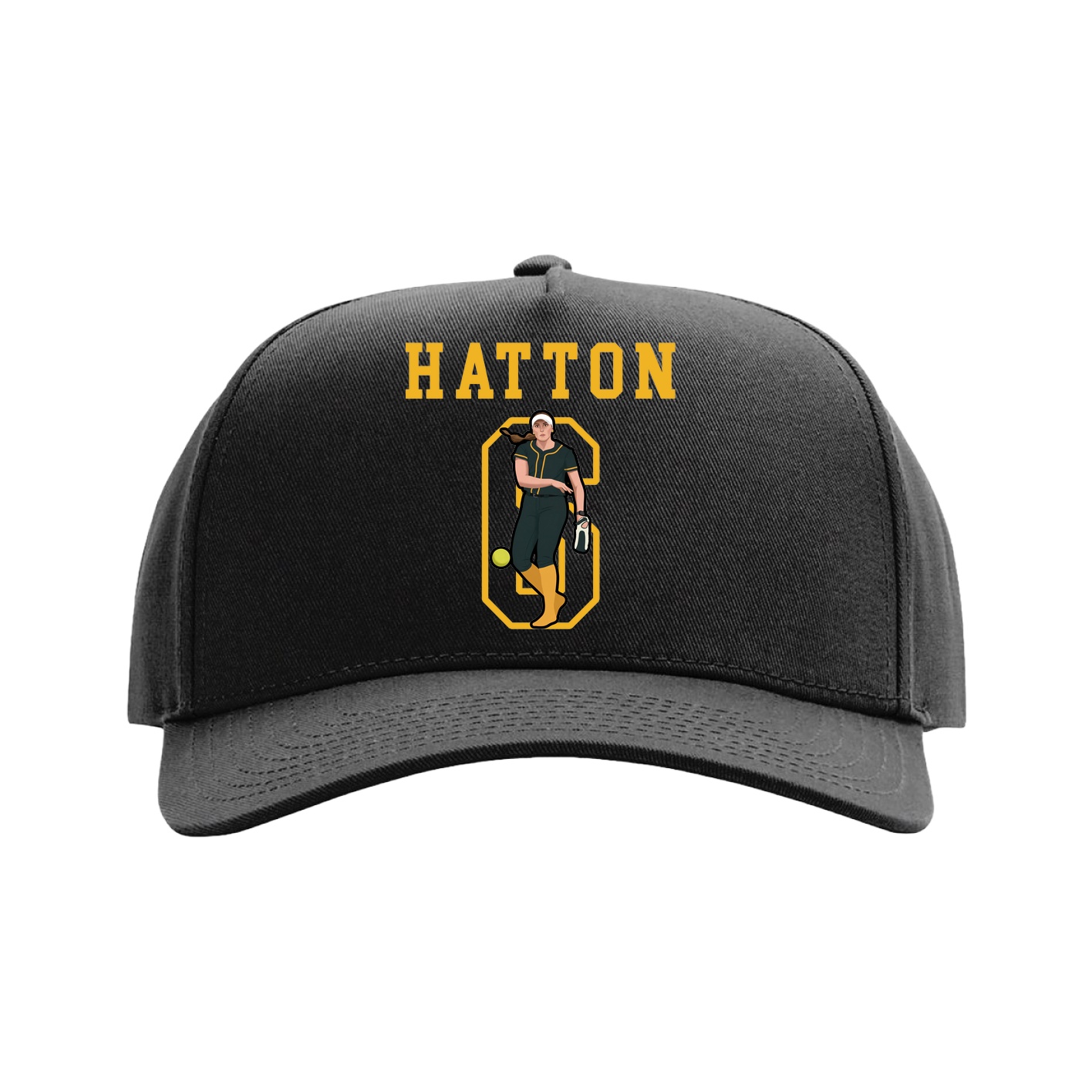 Full Fabric Five-Panel Champ Cap — Shirsey in Black