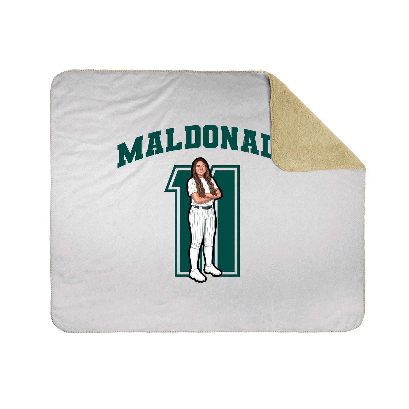 Throw Blanket — Number in White