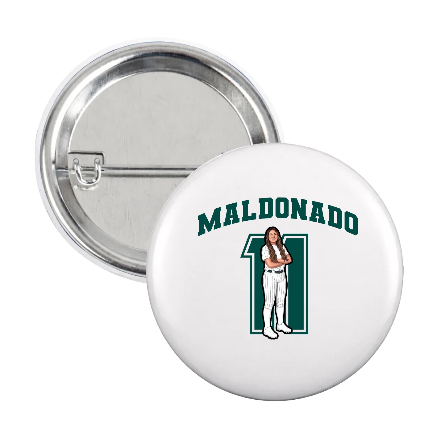 Game Day Button — Number in White