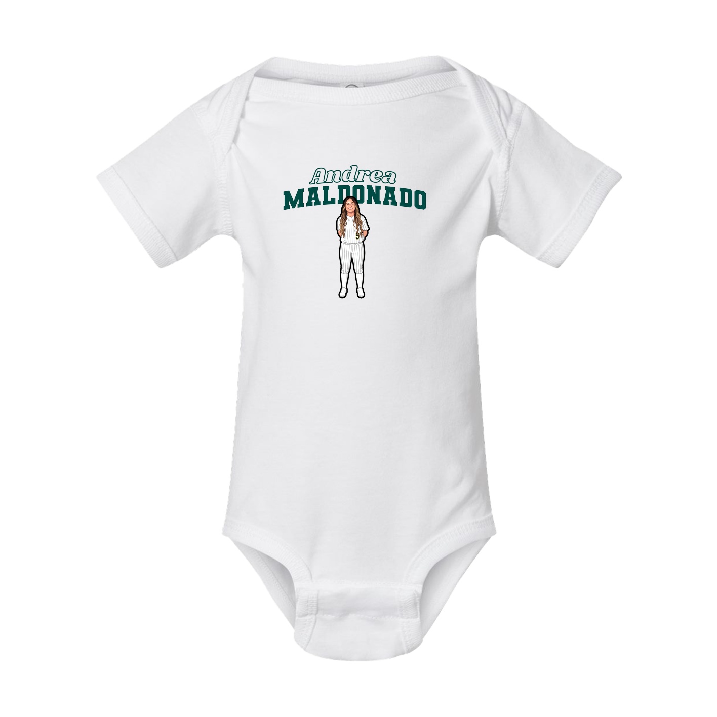 Baby Onesie — Name Arch in White