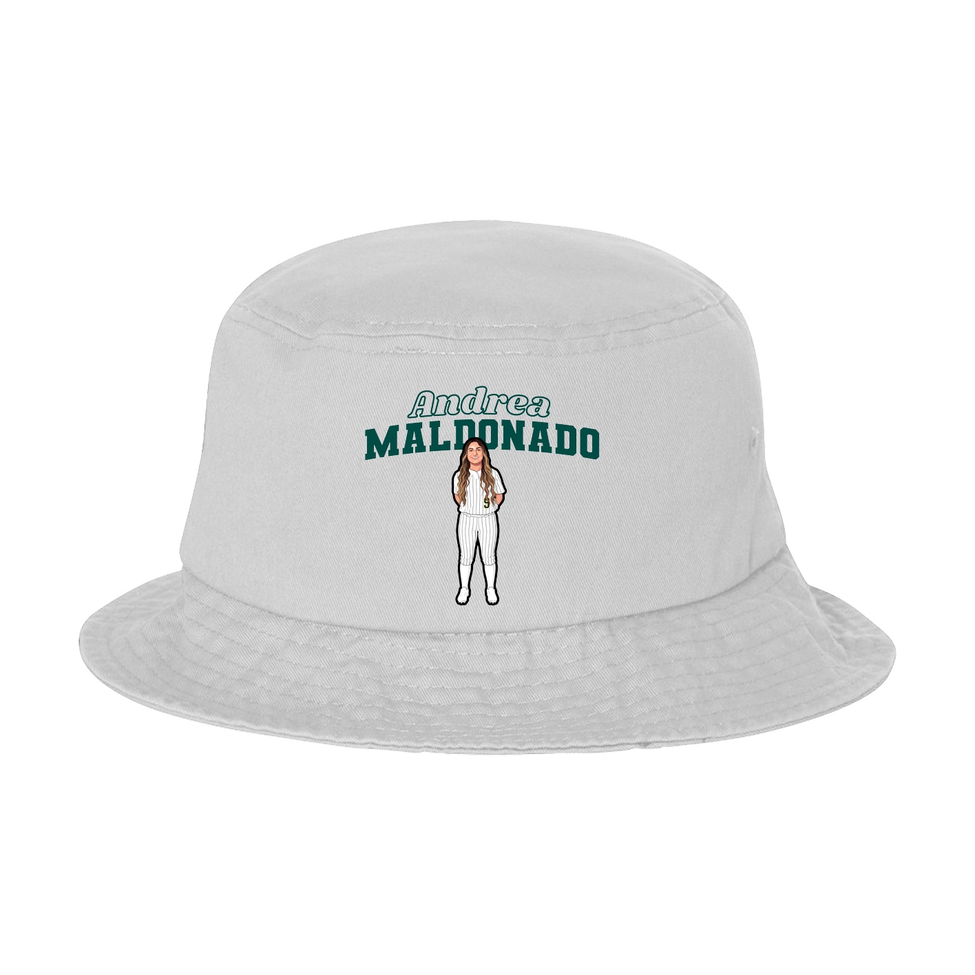 Bucket Cap — Name Arch in White