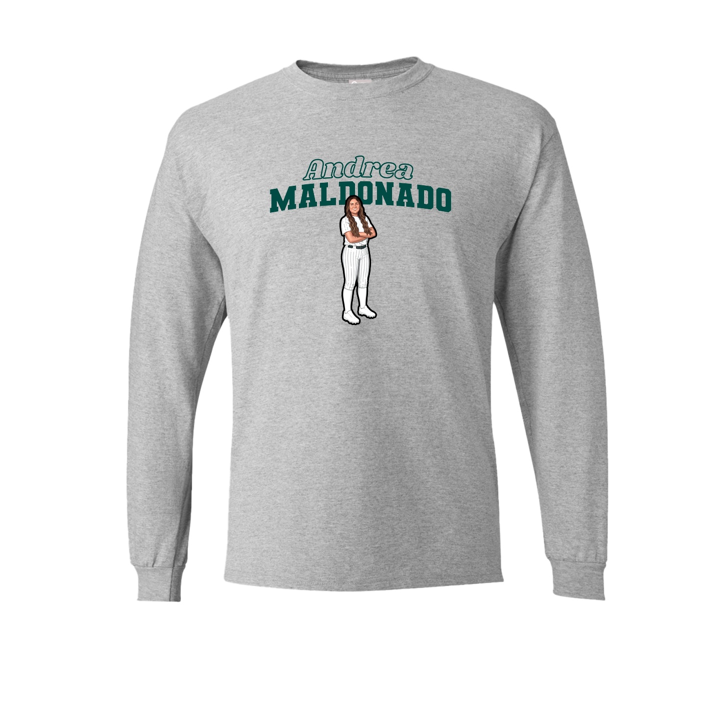 Long Sleeve Tee — Name Arch in Grey