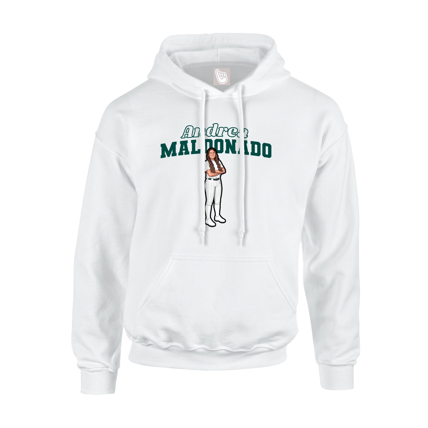 Hoodie — Name Arch in White