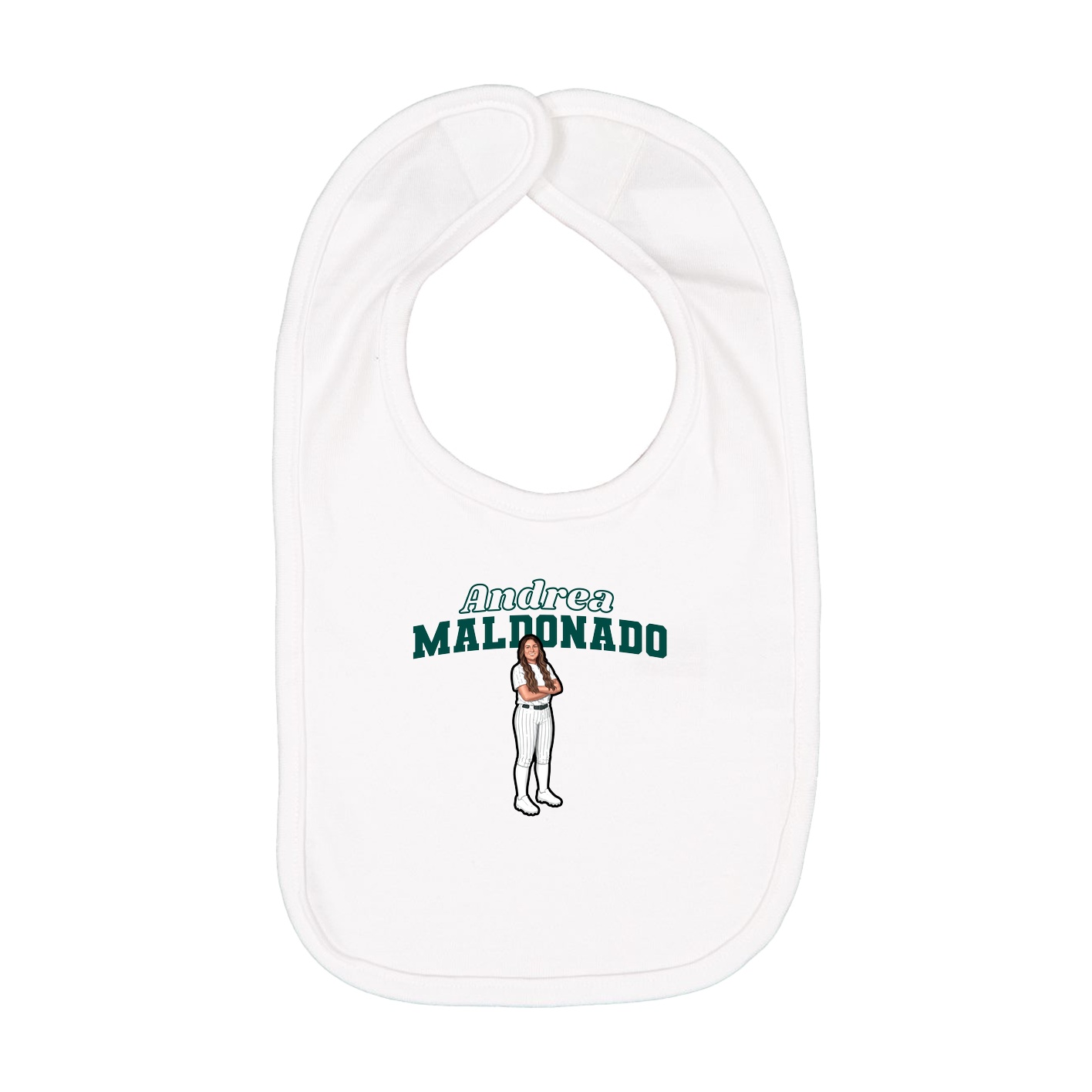 Infant Bib — Name Arch in White