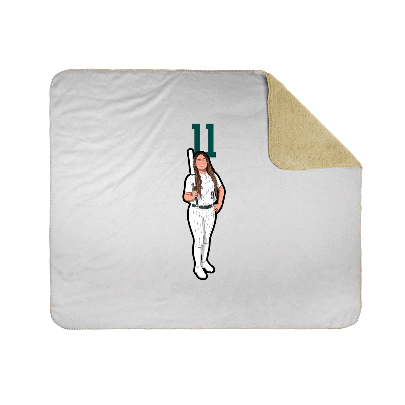 Throw Blanket — Number Top in White