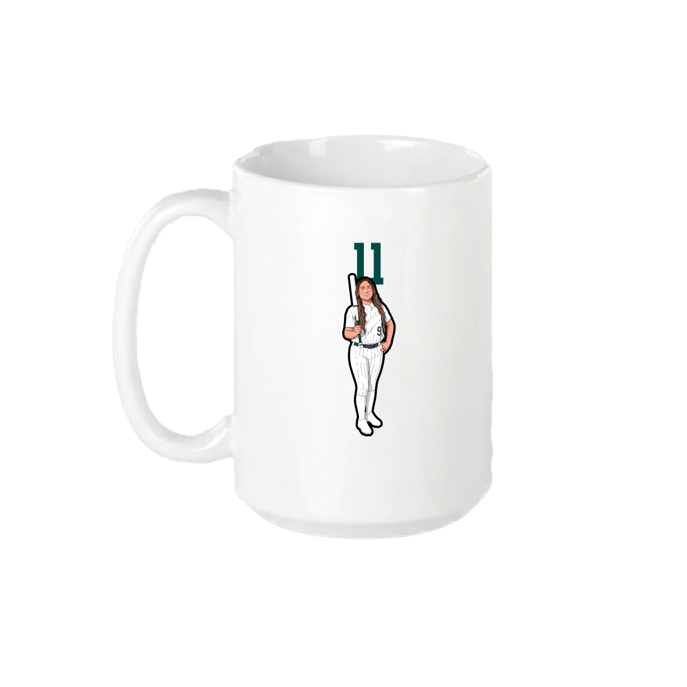 15oz Coffee Mug — Number Top in White