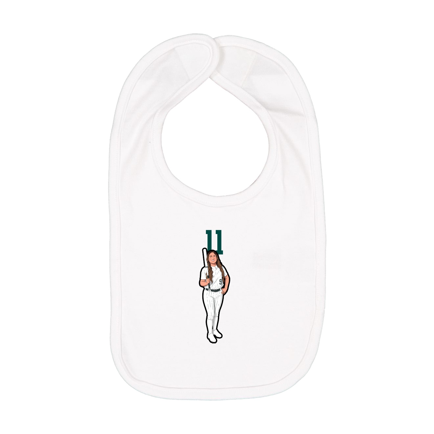 Infant Bib — Number Top in White