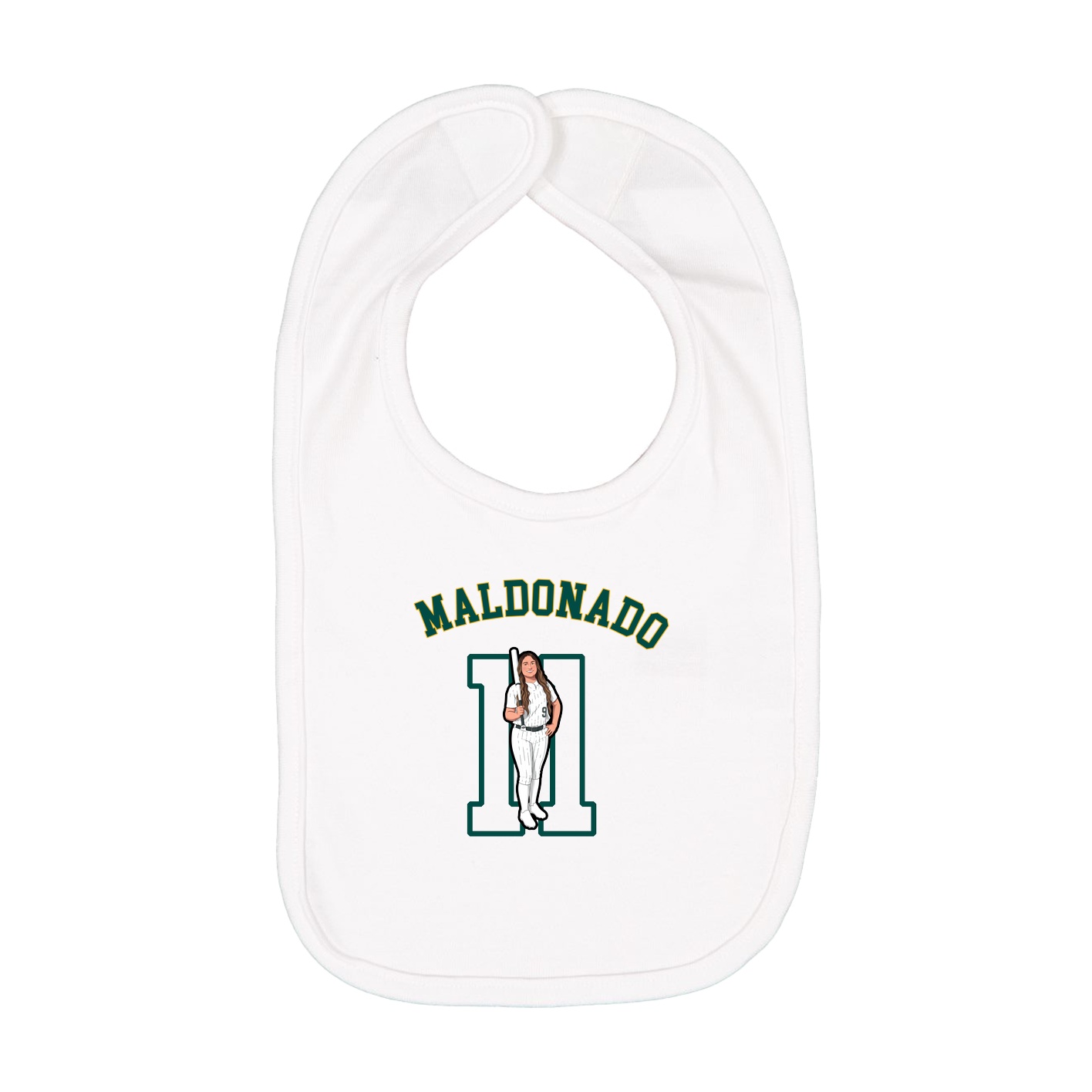 Infant Bib — Shirsey Arch in White