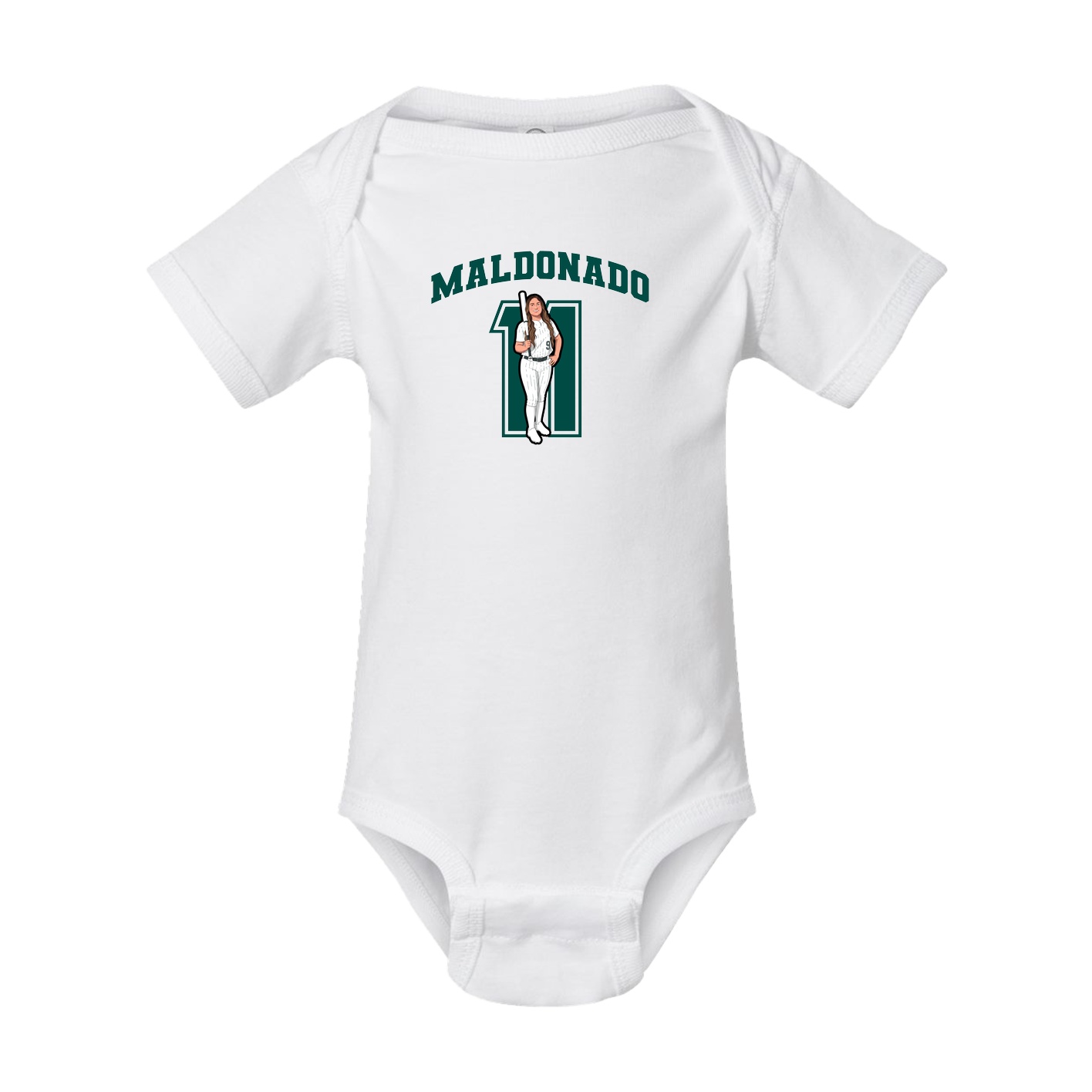 Baby Onesie — Number in White