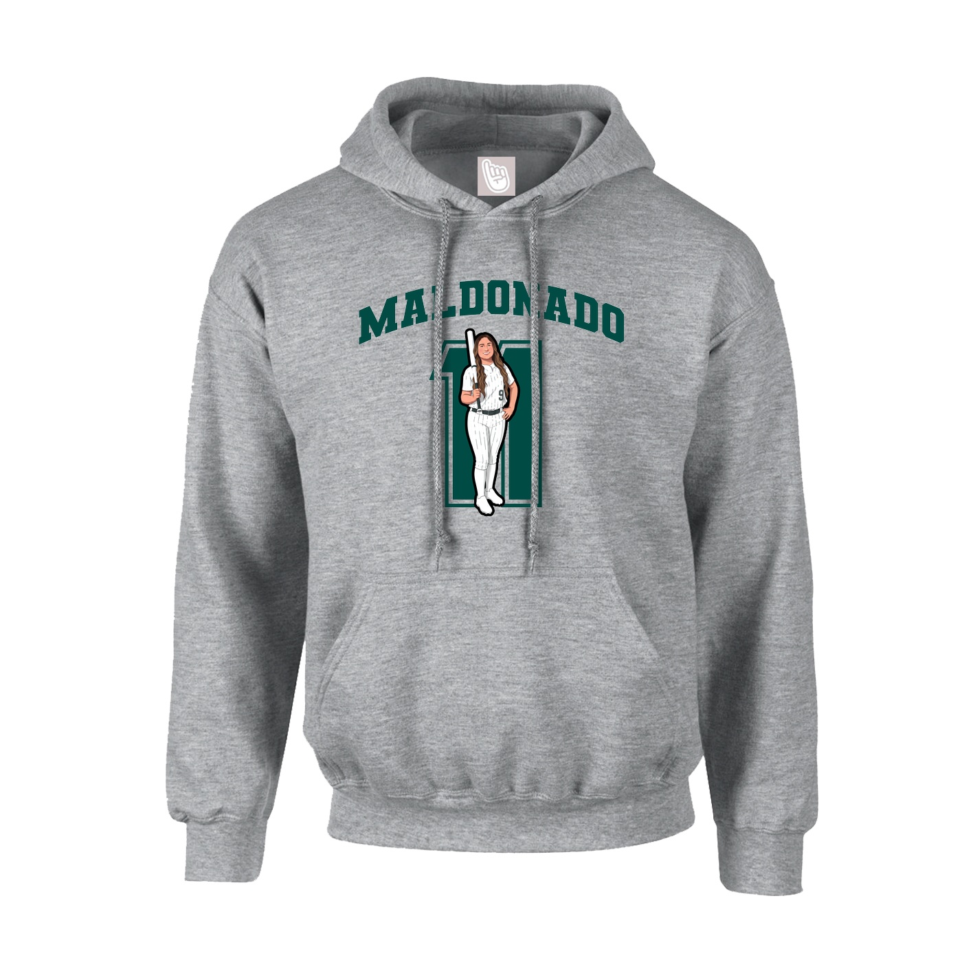 Hoodie — Number in Grey
