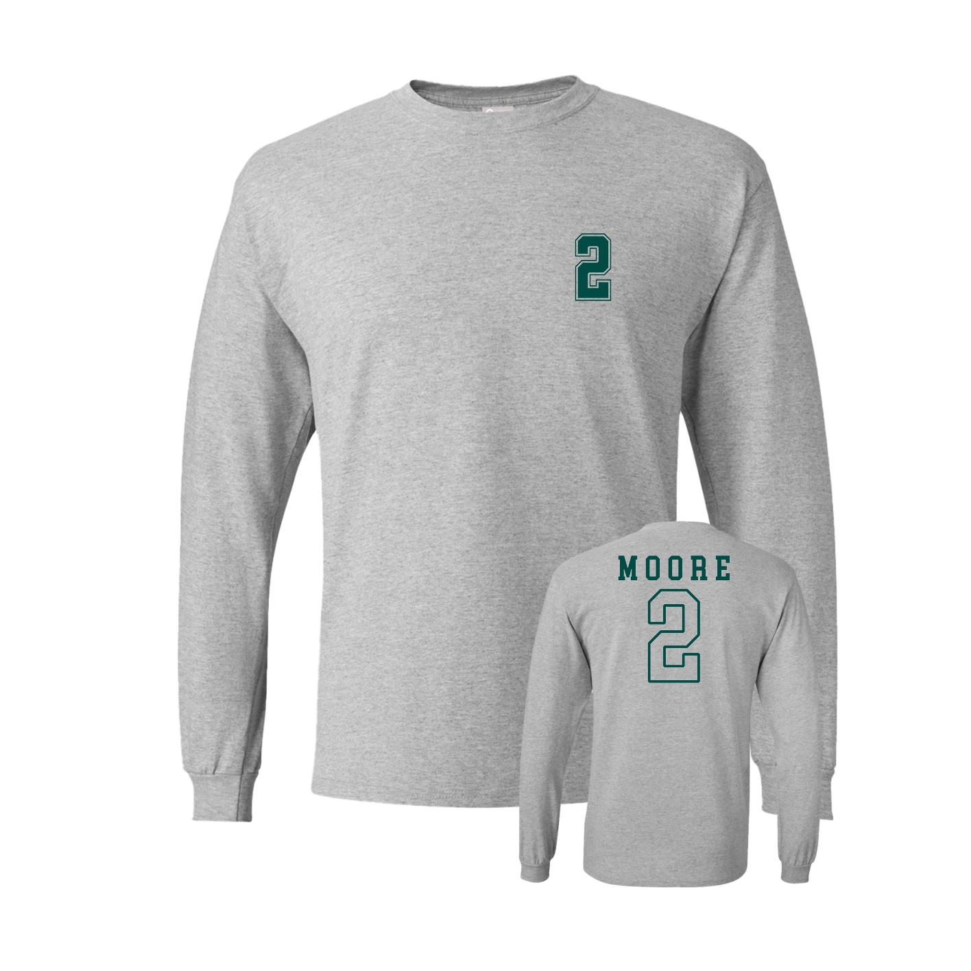 Long Sleeve Tee — Chest Back in Grey