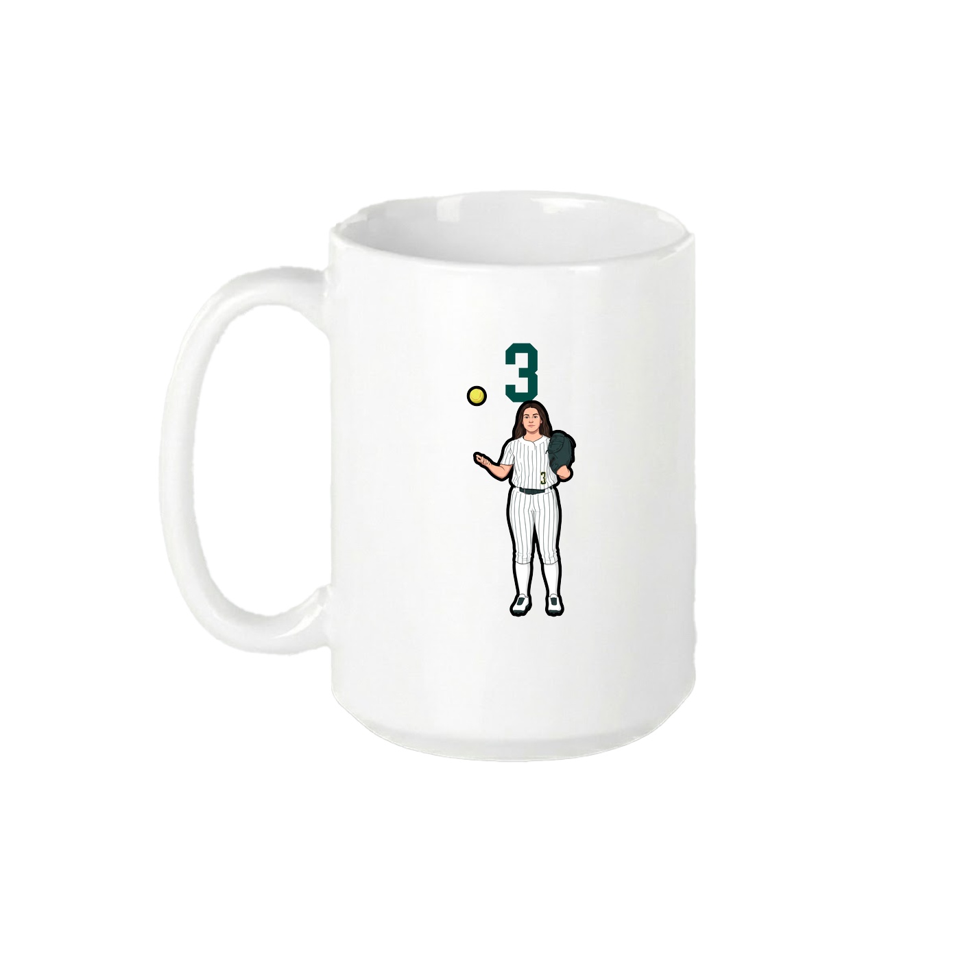 15oz Coffee Mug — Number Top in White