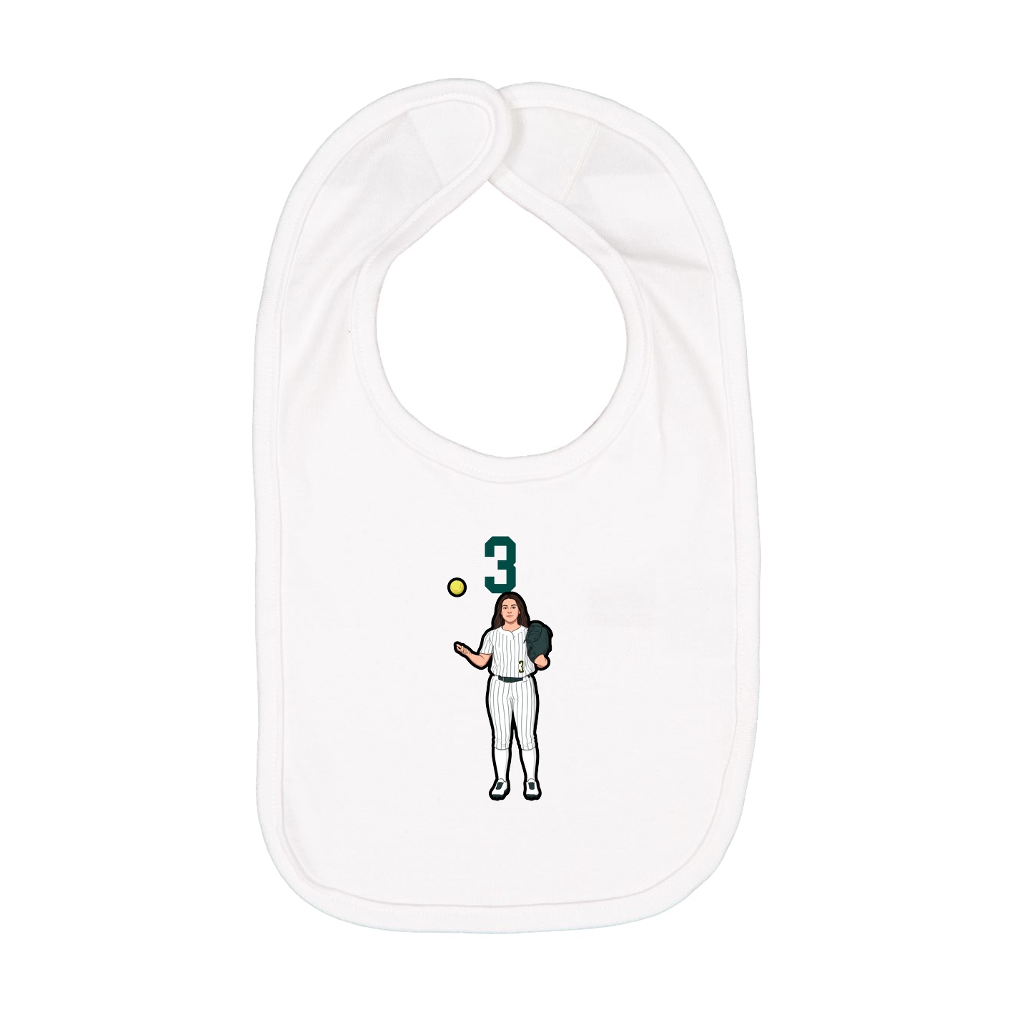 Infant Bib — Number Top in White