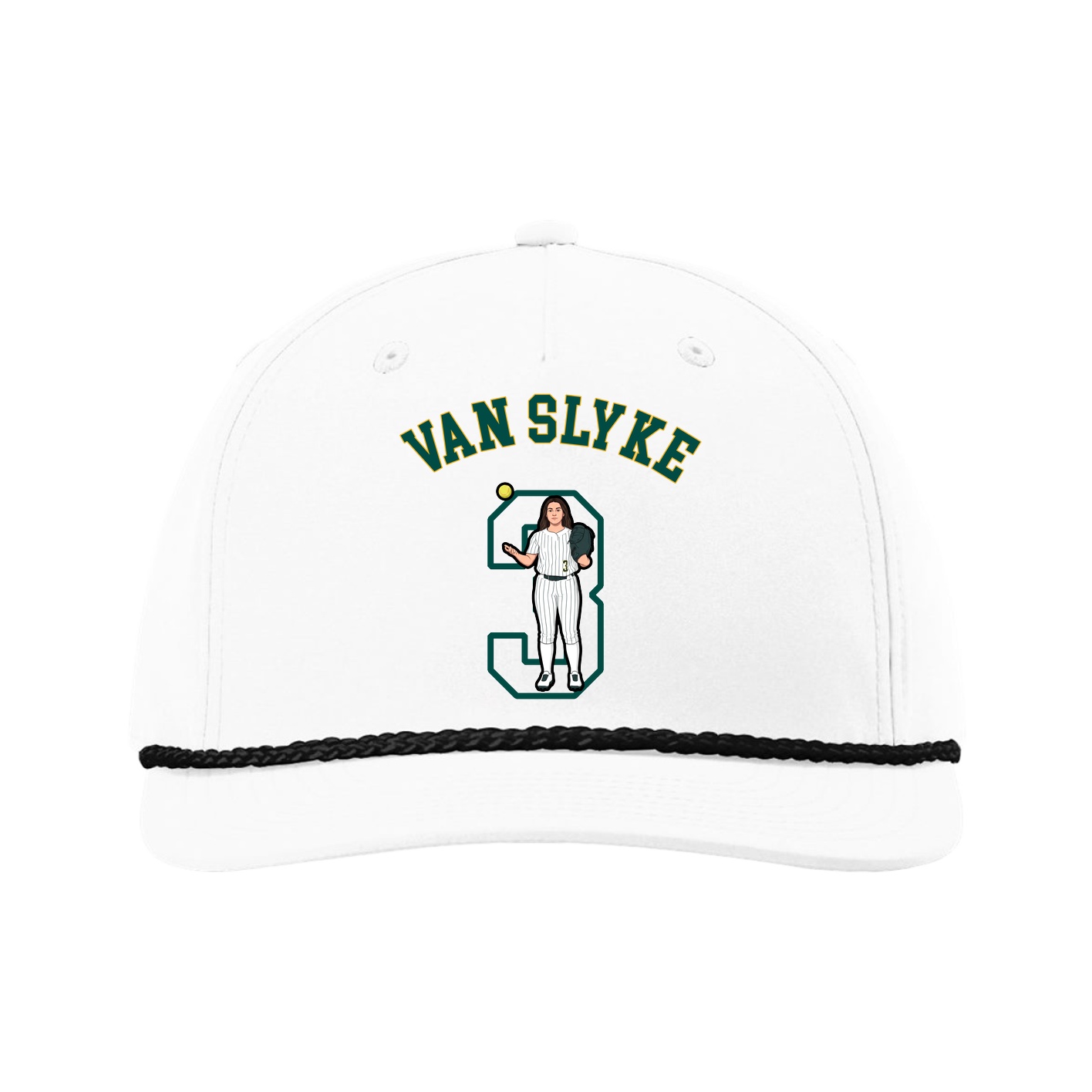 Five-Panel Classic Rope Cap — Shirsey Arch in White