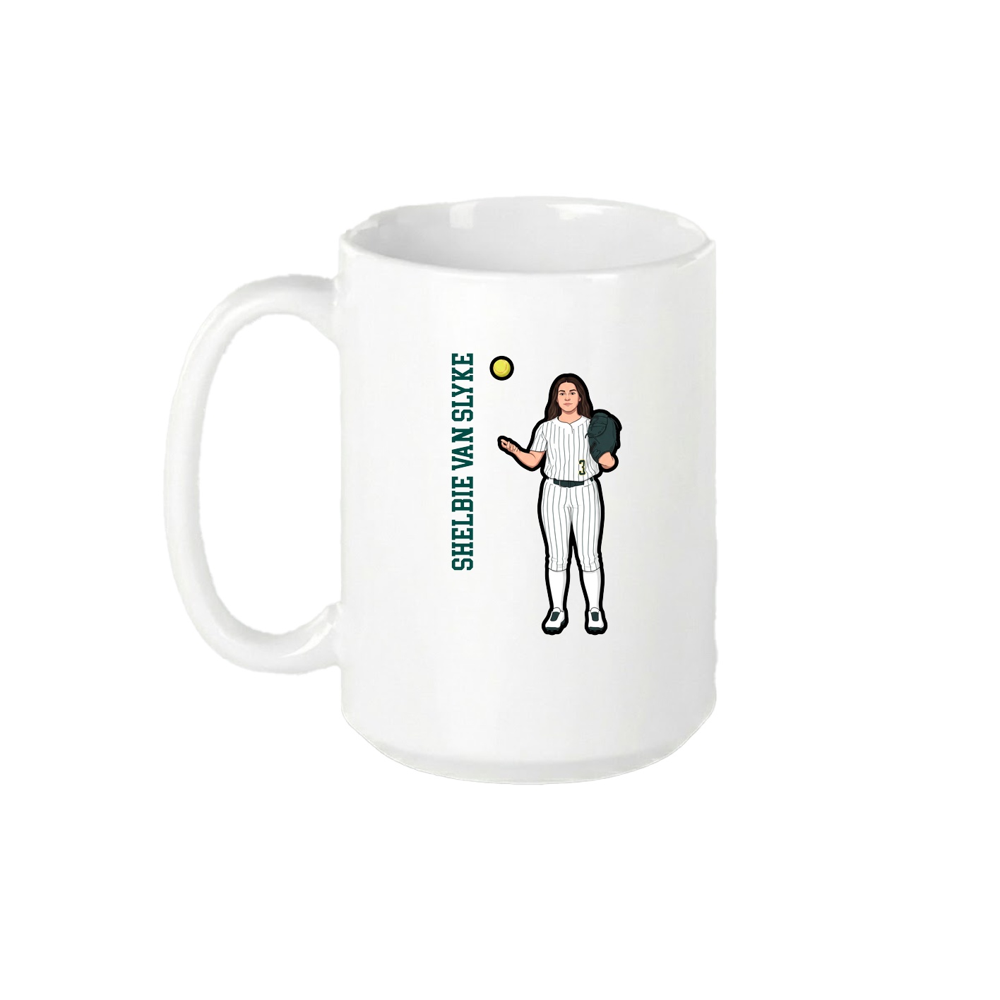 15oz Coffee Mug — Name Vertical in White