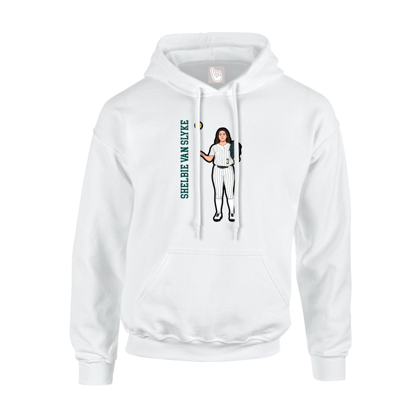 Hoodie — Name Vertical in White