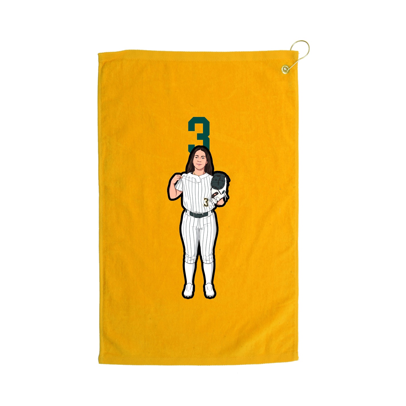 Golf Towel — Number Top in Gold