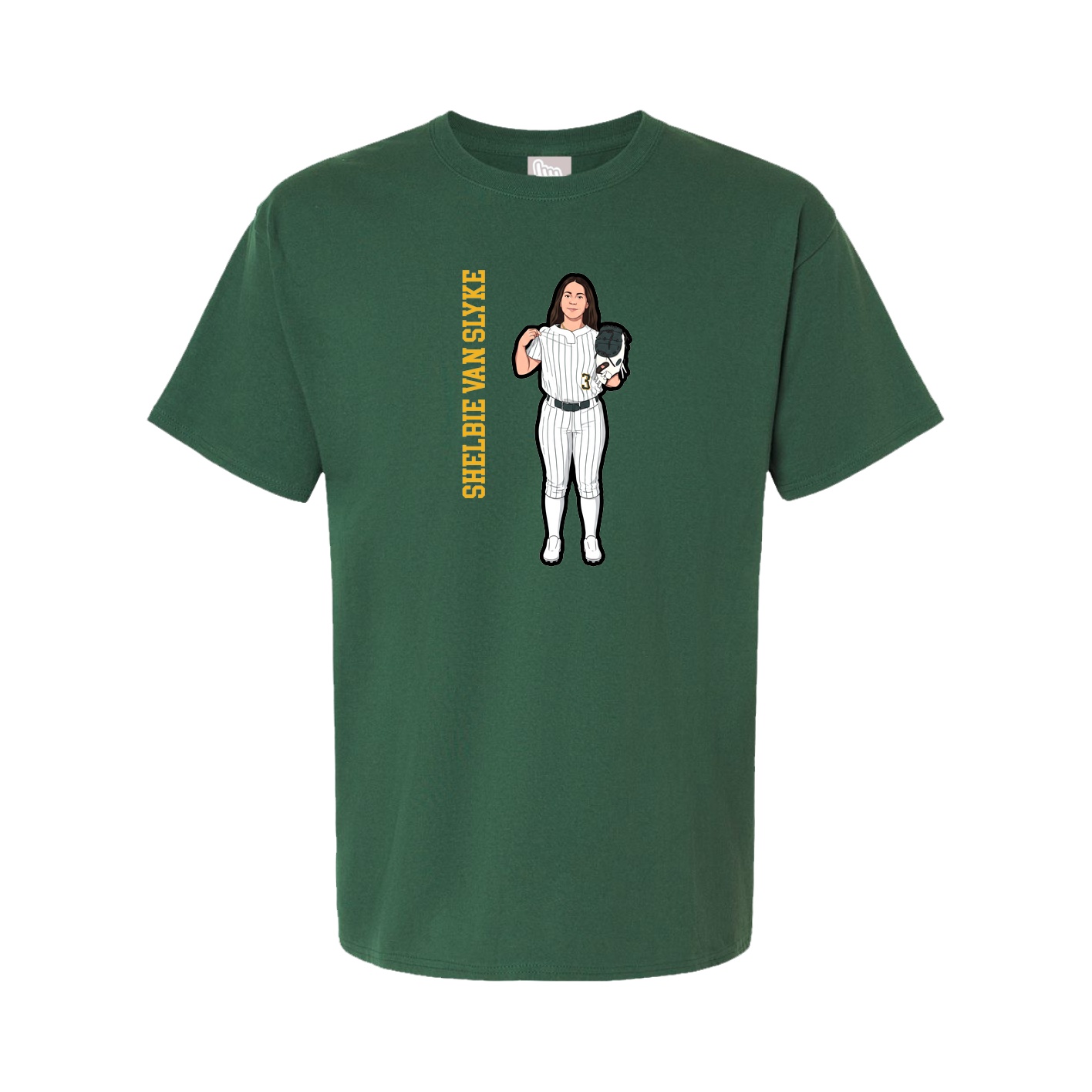 Tee — Name Vertical in Green
