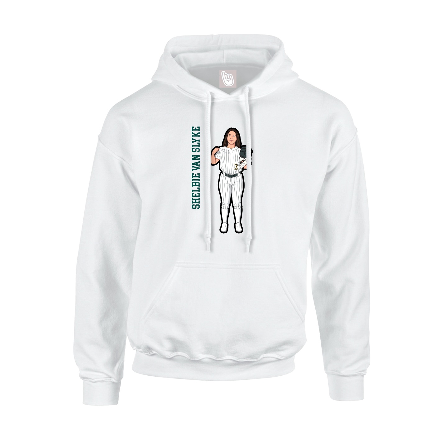 Youth Hoodie — Name Vertical in White