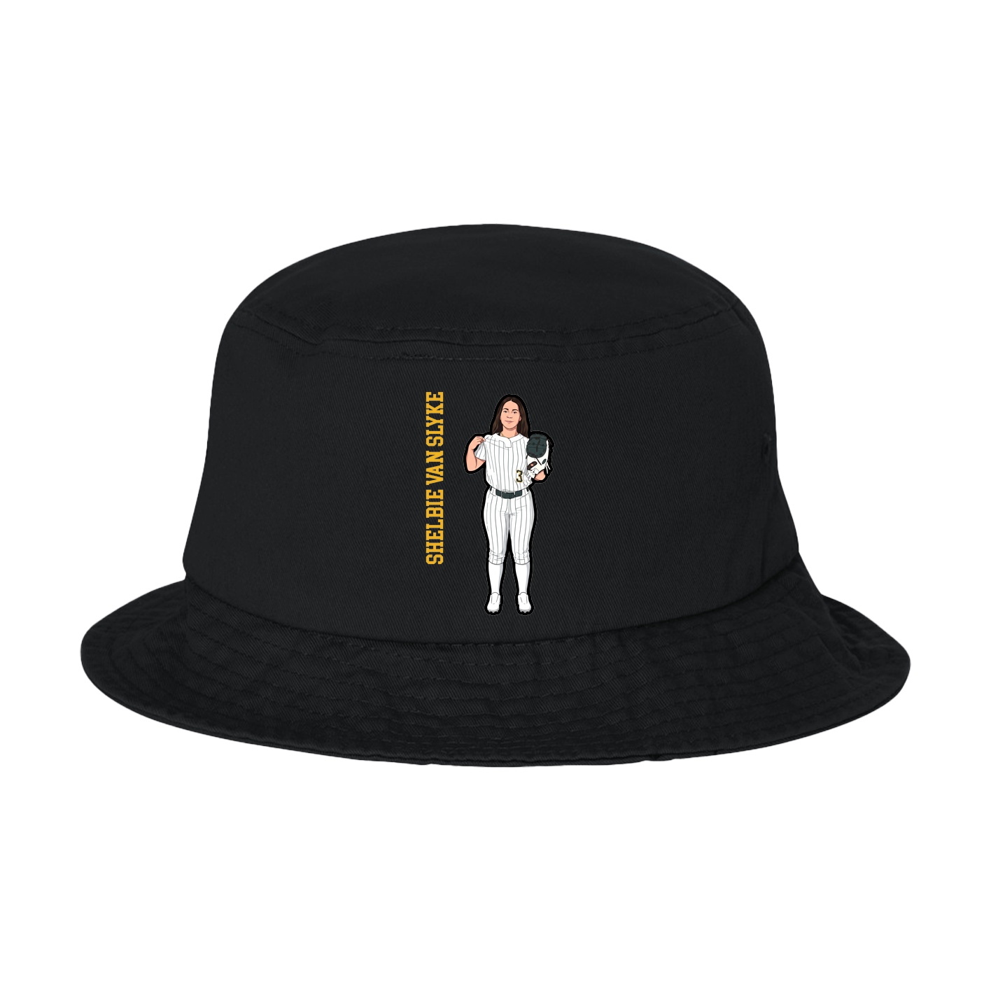 Bucket Cap — Name Vertical in Black
