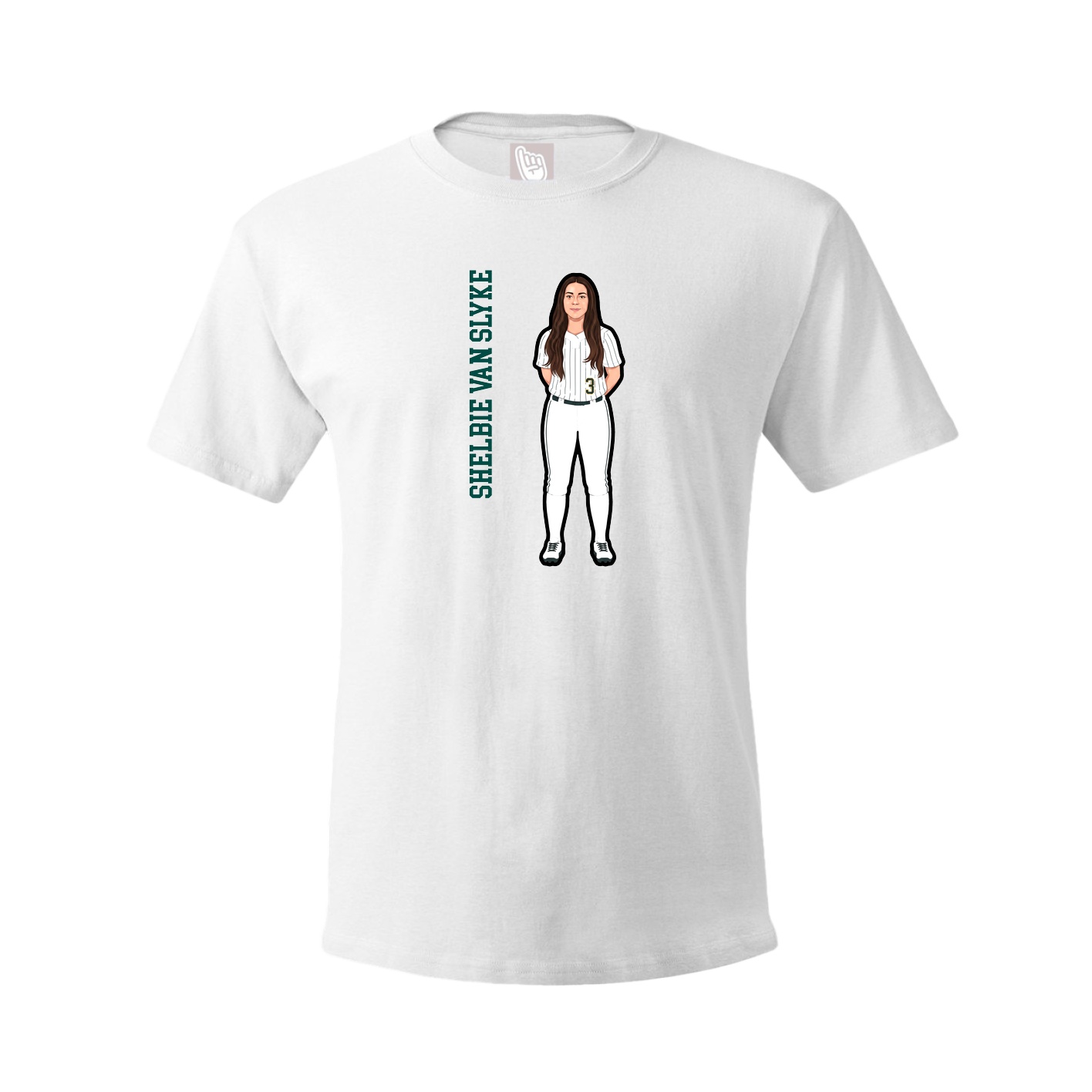 Youth Tee — Name Vertical in White