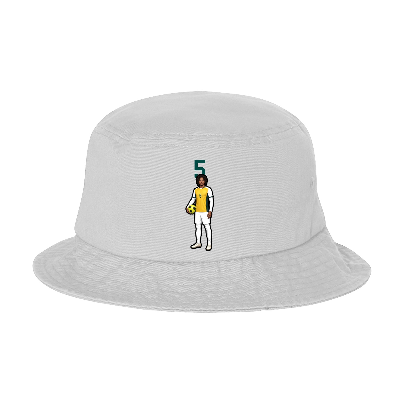 Bucket Cap — Number Top in White