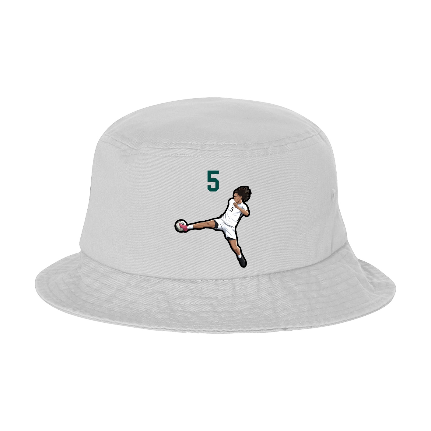 Bucket Cap — Number Top in White